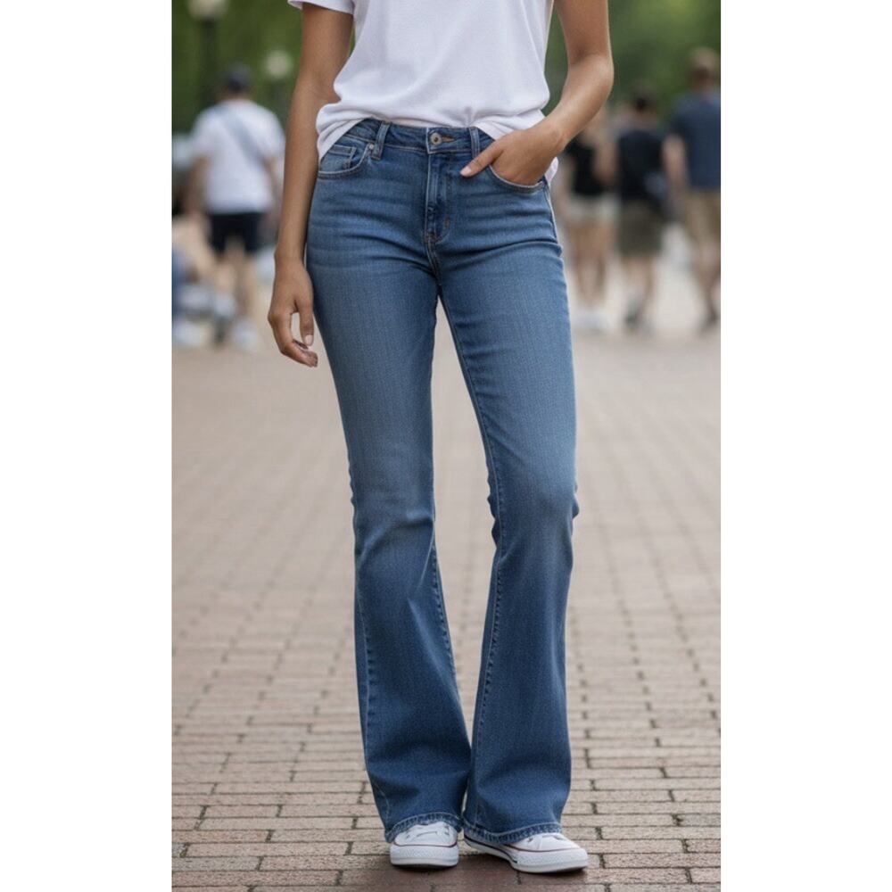 Out Jeans 12 Womens Regular Size Blue Denim Skinny Stretch Dark Wash Modern Fit